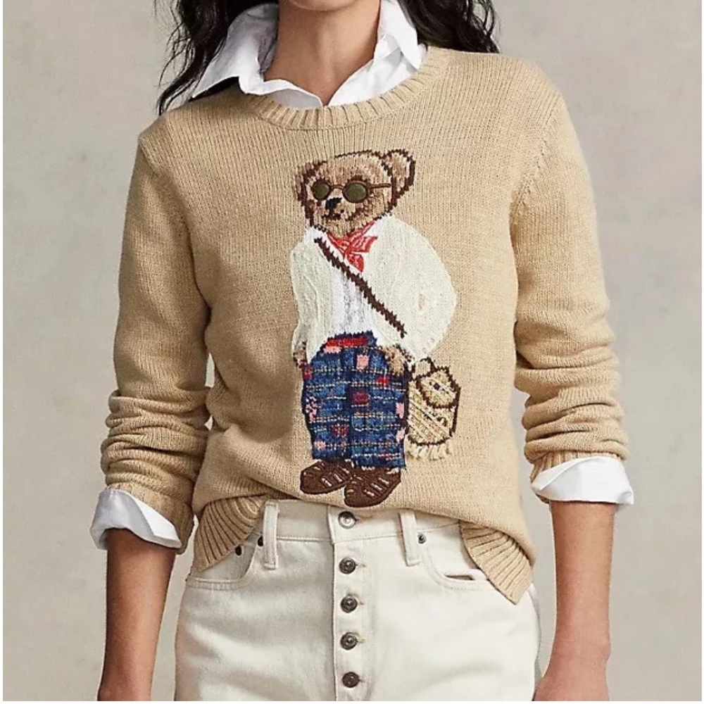 Polo Ralph Lauren Women’s Bear Cotton Blend Knit Sweater